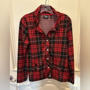 Onque Casual Red and Black Plaid Jacket